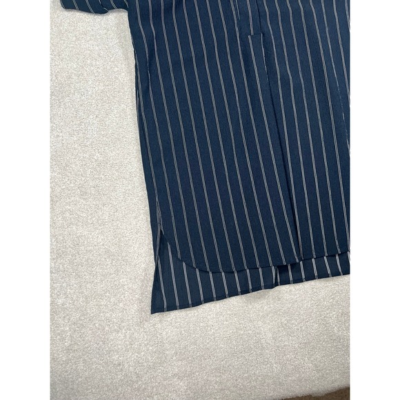 Chicos Travelers Womens Small Navy Blue White Striped Short Sleeve Tunic Shirt - Picture 6 of 8